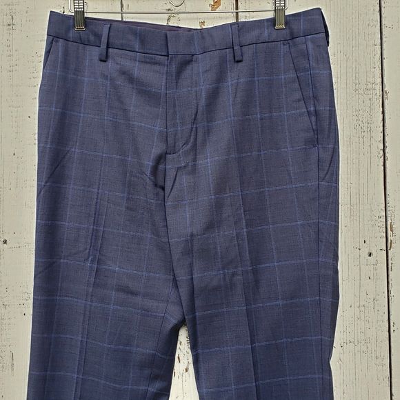 Bonobos Navy Blue Windowpane Wool Suit Men's Blazer Jacket 40R / 33 Pants Slim - Picture 16 of 16